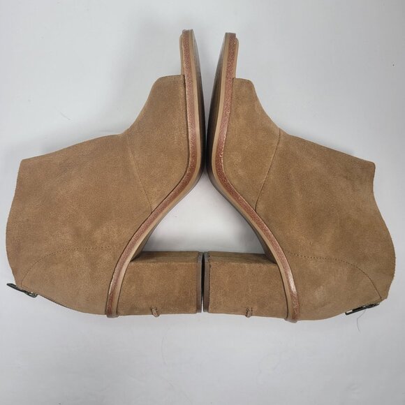 UGG Women's Brown Suede Peep Toe High Heel Ankle Boots S/N 1019996 US Size 8.5 - Picture 6 of 9